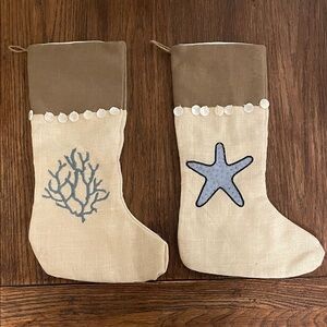 Mud Pie Coastal Christmas Stockings